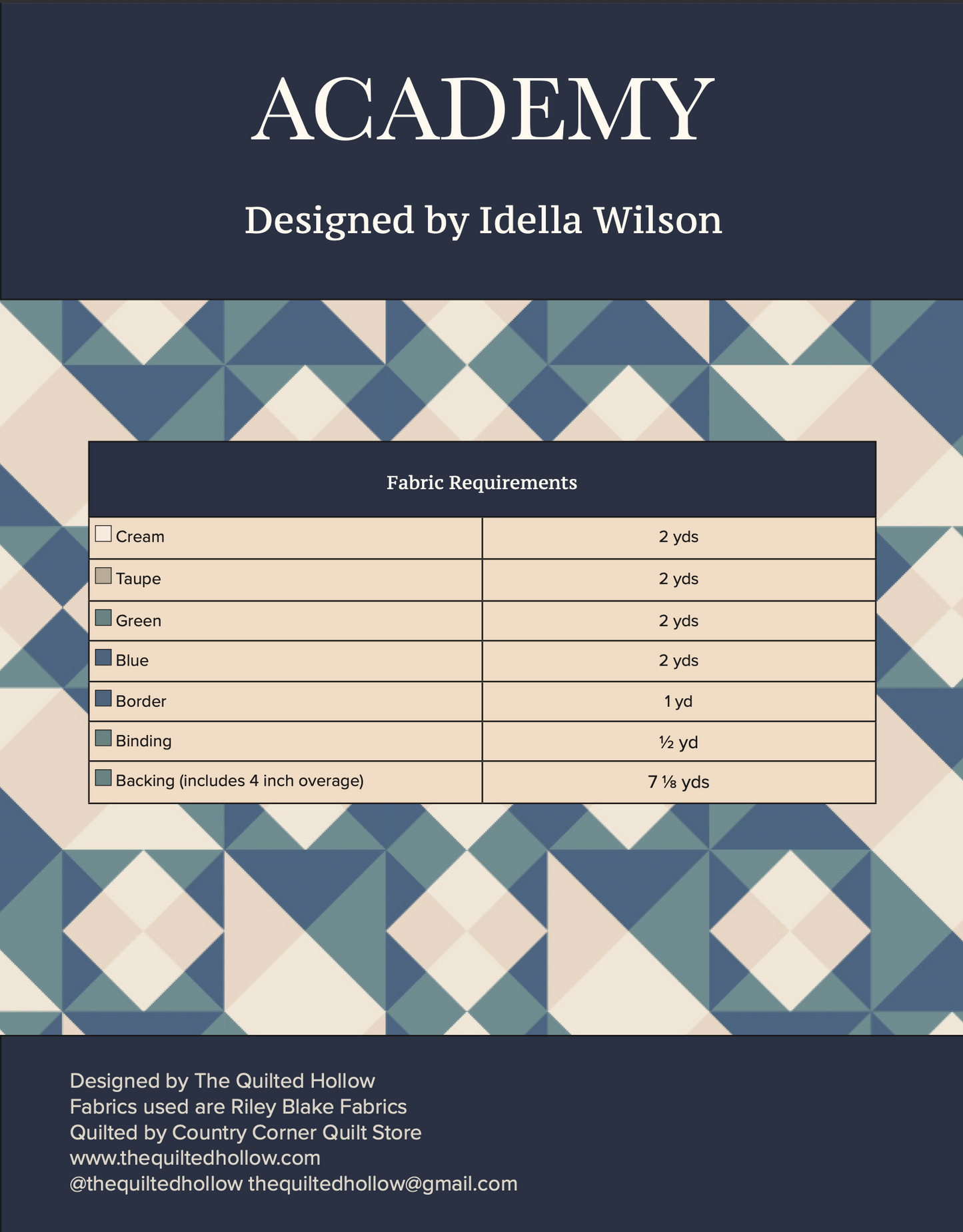 Academy Quilt Pattern PDF
