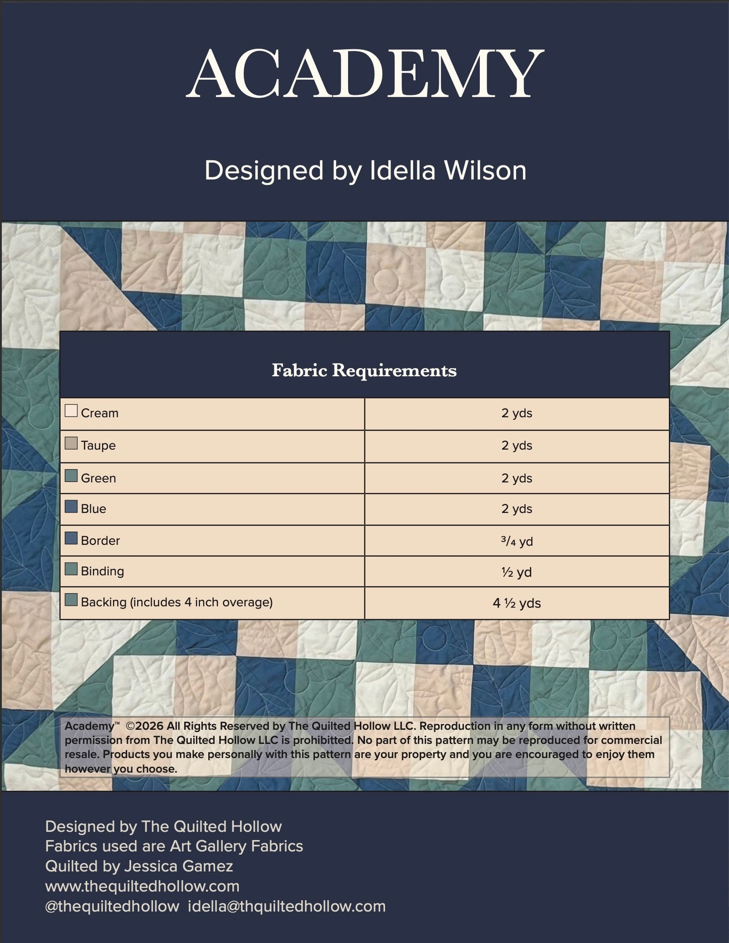 Academy Quilt Pattern